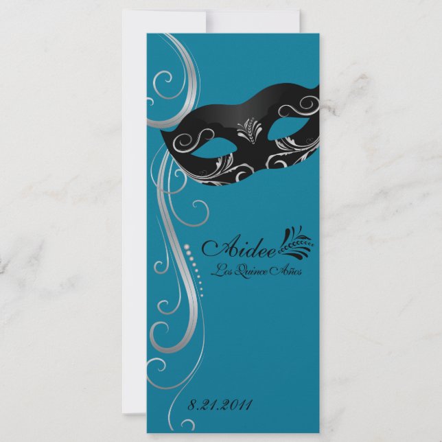 Mardi Gras Quince Invitation (Front)