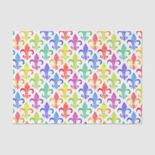 Mardi Gras Rainbow Fleur de lis Pattern Tissue Paper