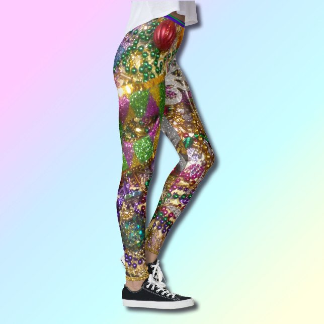 Mardi Gras Razzel Dazzel Leggings Bling Pants (Creator Uploaded)