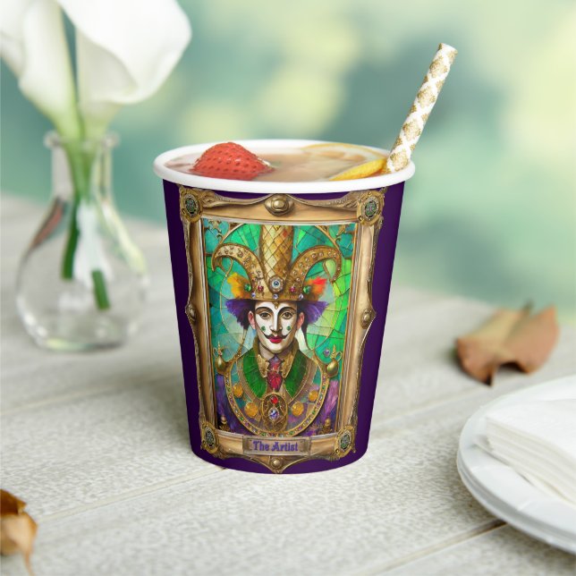 Mardi Gras Realm Portraits - The Artist Dali Paper Cups (Insitu)