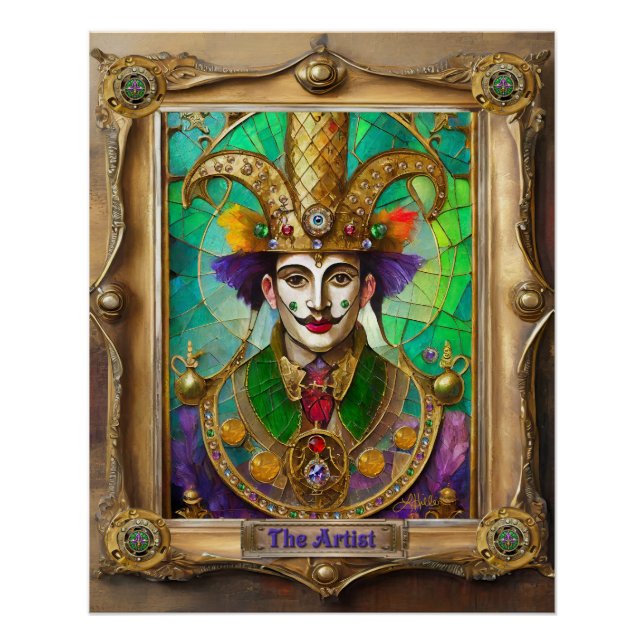 Mardi Gras Realm Portraits - The Artist Dali Poster (Front)