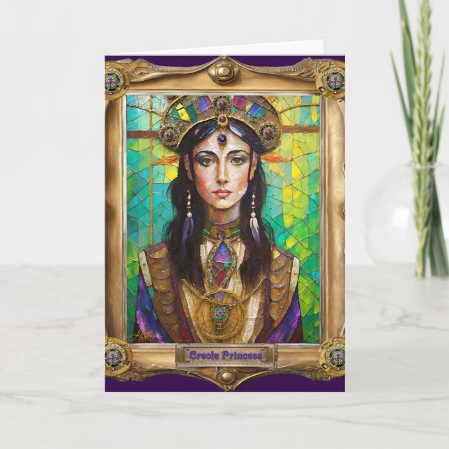Mardi Gras Realm Portraits - The Creole Princess Card (Front)
