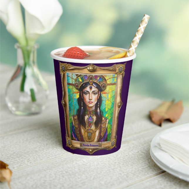 Mardi Gras Realm Portraits - The Creole Princess Paper Cups (Insitu)