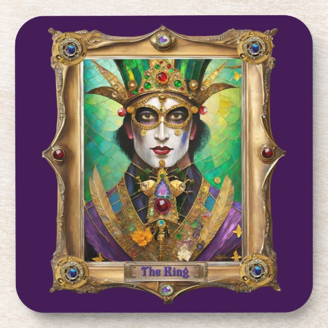 Mardi Gras Realm Portraits - The King Coaster (Front)