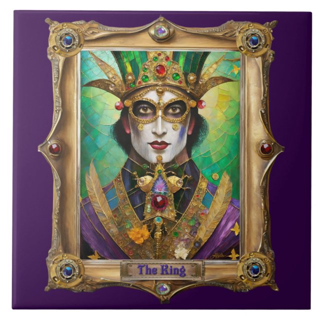 Mardi Gras Realm Portraits - The King Tile (Front)