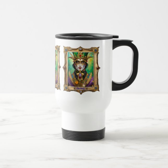 Mardi Gras Realm Portraits - The King Travel Mug (Right)