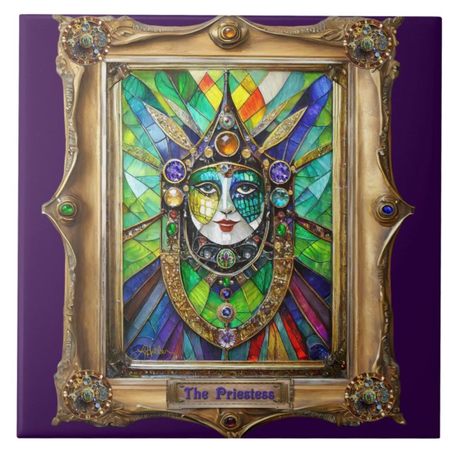 Mardi Gras Realm Portraits - The Priestess Tile (Front)