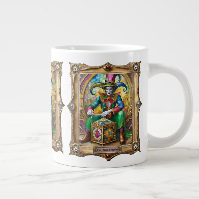 Mardi Gras Realm Portraits - The Time Traveller Large Coffee Mug (Right)