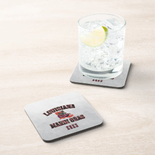 Mardi Gras Red Black  Coaster