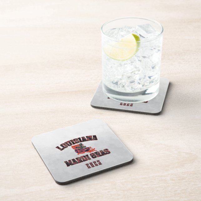 Mardi Gras Red Black  Coaster (Right Side)