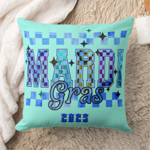 Mardi Gras Red Black  Cushion