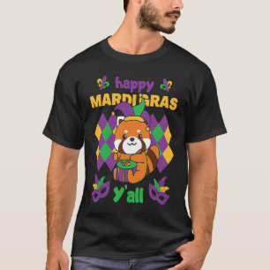 Mardi Gras Red Panda With Drum Carnival Costume T-Shirt