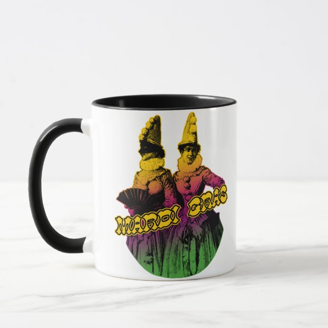 Mardi Gras Revelers Mug (Left)