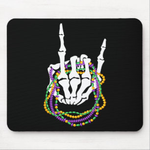 Mardi Gras Rocker Skeleton Rock Hand Bones Music L Mouse Mat