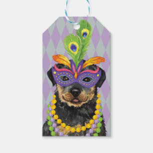Mardi Gras Rottweiler Gift Tags