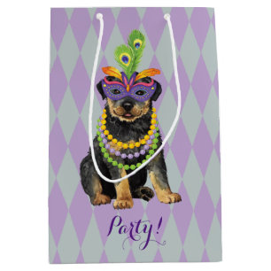 Mardi Gras Rottweiler Medium Gift Bag