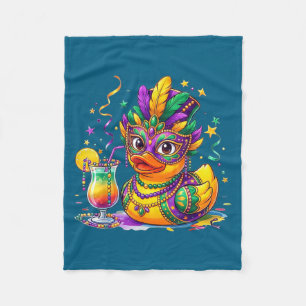Mardi Gras Rubber Duck Costume Fleece Blanket