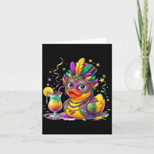 Mardi Gras Rubber Duck Costume Illustration Card