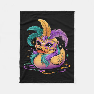 Mardi Gras Rubber Duck Costume Party Mask Funny Ma Fleece Blanket