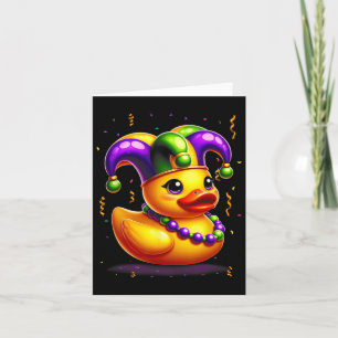 Mardi Gras Rubber Duck New Orlean Carnival Festiva Card