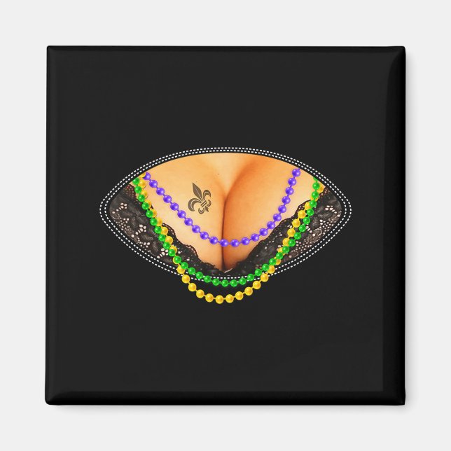 Mardi Gras S And Beads Fat Tuesday Carnival Festiv Magnet (Front)