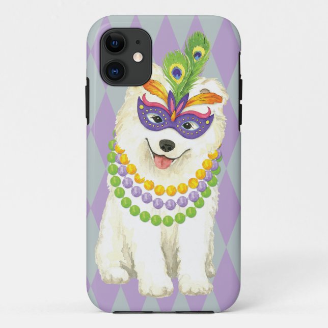 Mardi Gras Samoyed Case-Mate iPhone Case (Back)
