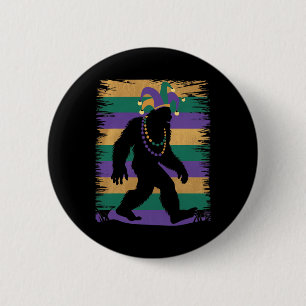 Mardi Gras Sasquatch Funny Bigfoot Party For Men A 6 Cm Round Badge