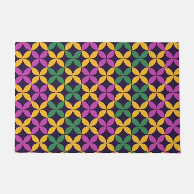 Mardi Gras Seven Circles Doormat (Front)
