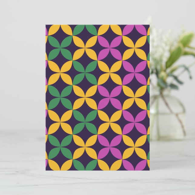 Mardi Gras Seven Circles Holiday Card (Standing Front)