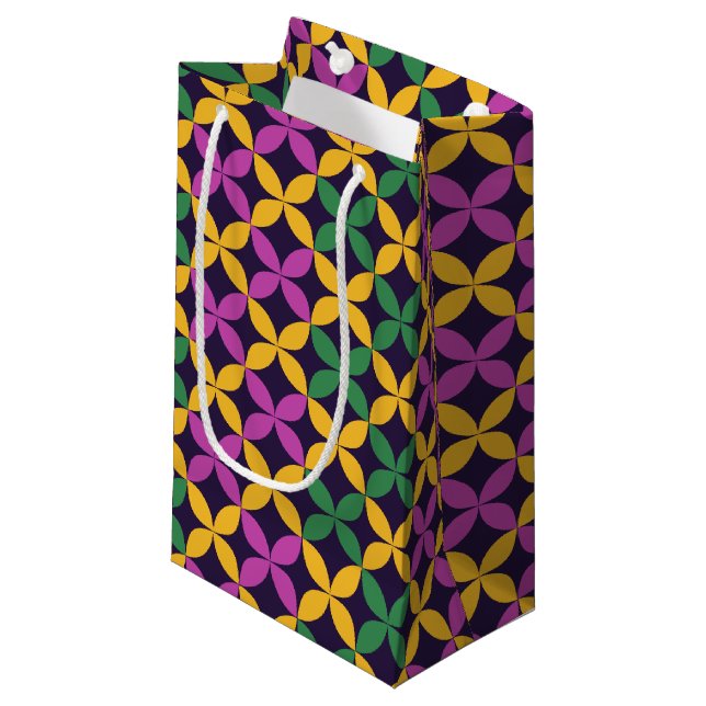 Mardi Gras Seven Circles Small Gift Bag (Front Angled)