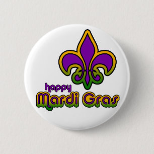 Mardi Gras Seventies Retro Button