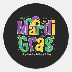 Mardi Gras Shirt Fun 2025 Mardi Gras Party Kids Me Classic Round Sticker