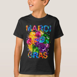 Mardi Gras Shirt Mask Watercolor Women Men Boys Gi