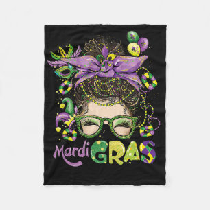 Mardi Gras Shirt Women Fleece Blanket