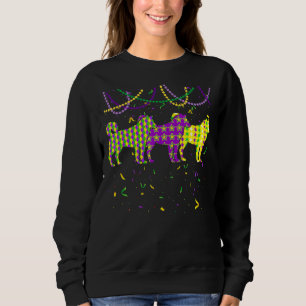 Mardi Gras Siberian Husky Dog Festival Puppy Dog L Sweatshirt