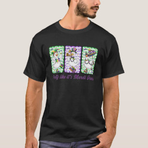 Mardi Gras Silly Goose Fat Tuesday Carnival New Or T-Shirt