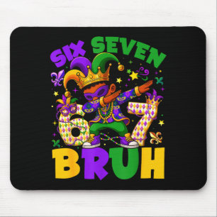 Mardi Gras Six Seven 67 Bruh Meme Dabbing Leprecha Mouse Mat