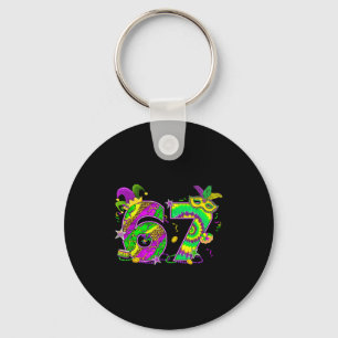 Mardi Gras Six Seven 6 7 Matching Costume Couple M Key Ring