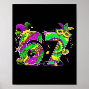 Mardi Gras Six Seven 6 7 Matching Costume Couple M Poster