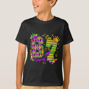 Mardi Gras Six Seven 6 7 Meme For Boy Girl Kid  T-Shirt