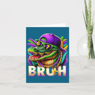 Mardi Gras Six Seven Bruh Mardigator Alligator 6 7 Card