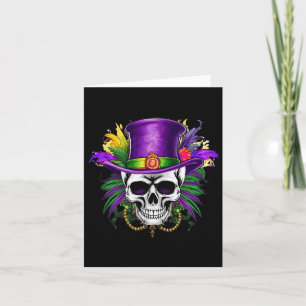 Mardi Gras Skull Carnival Tuesday New Orleans Trip Card
