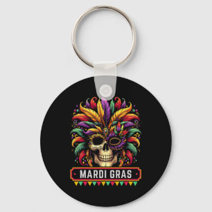 Mardi Gras Skull Mask Carnival Party Men Women Kid Key Ring