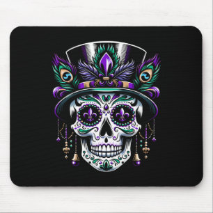 Mardi Gras Skull Top Hat New Orleans Witch Doctor Mouse Mat