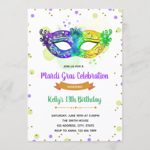 , Mardi Gras Soiree invitation