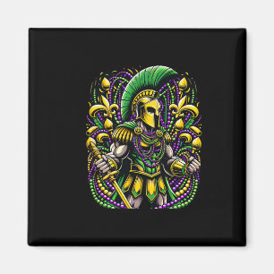 Mardi Gras Spartan Warrior Jester Magnet