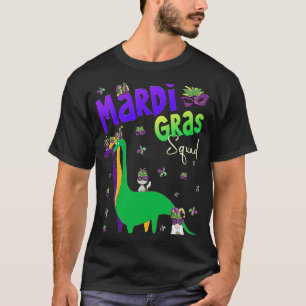 Mardi Gras Squad Dinosaur Cat & Gnome Mardi Gras T-Shirt