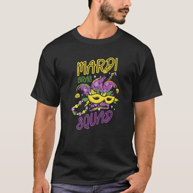 Mardi Gras Squad Festival Masquerade Shenanigan T-Shirt (Front)