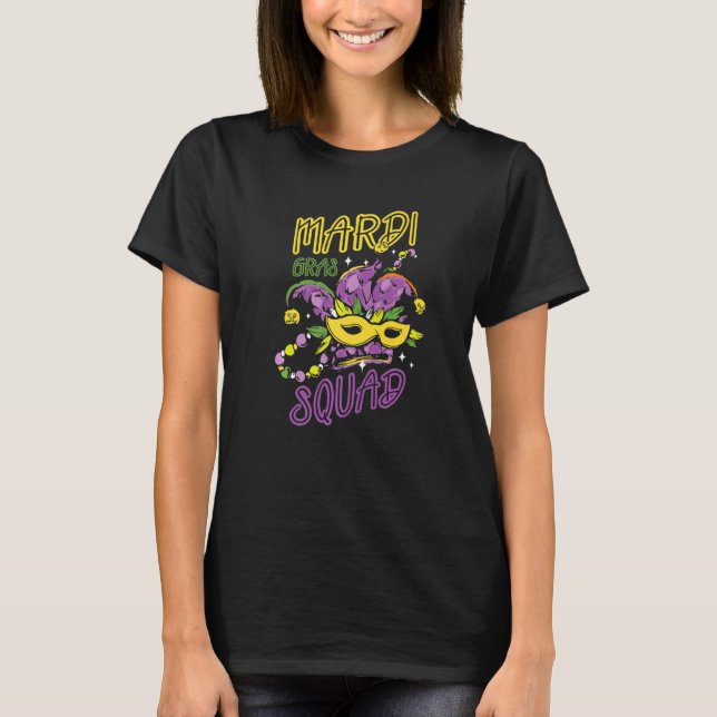 Mardi Gras Squad Festival Masquerade Shenanigan T-Shirt (Front)