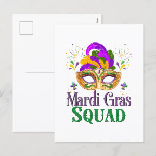 Mardi Gras Squad Holiday Postcard